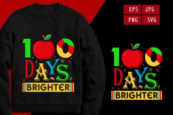 100 Days Brighter T-shirt Design