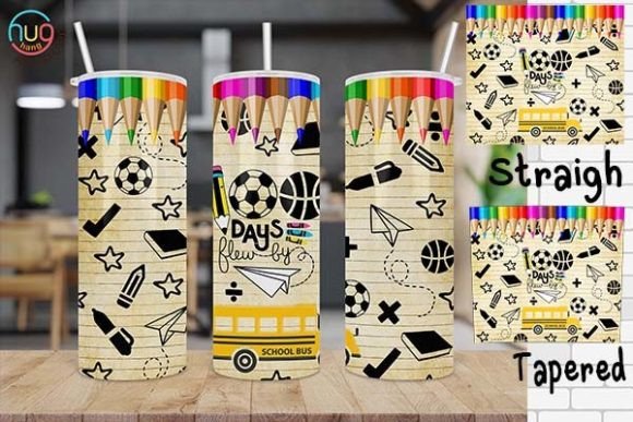 100 Days Flew by Tumbler & School Pencil