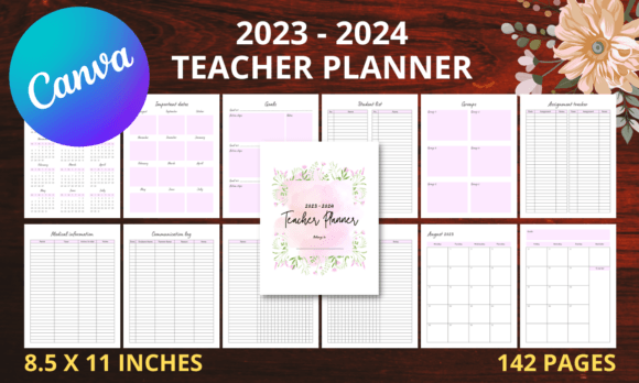 2023-2024 Teacher Planner Canva Template