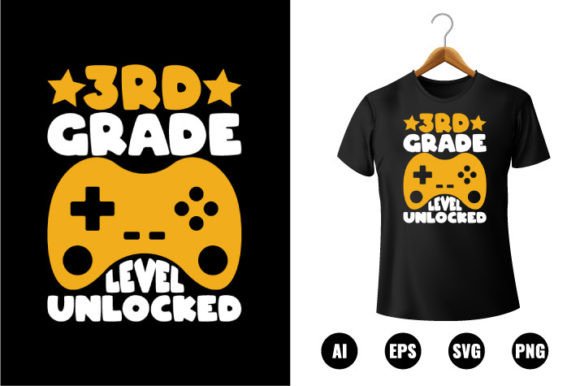 3rd Grade Level Unlocked T-shirt Design