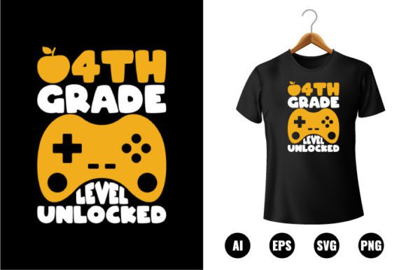 4th Grade Level Unlocked T-shirt Design