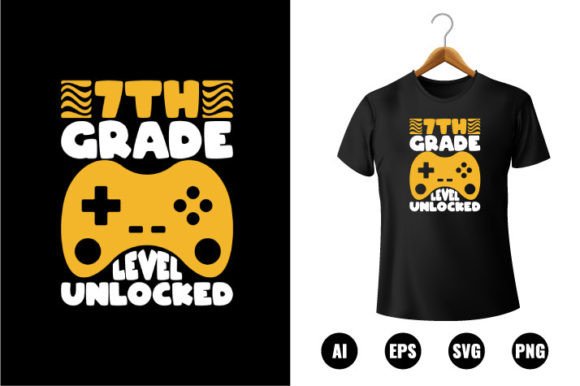 7th Grade Level Unlocked T-Shirt Design