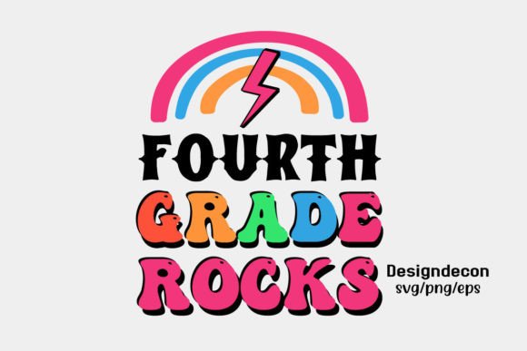 Fourth Grade Rocks Retro Sublimation SVG: Your Go-To Design Bundle for Back-to-School Creativity