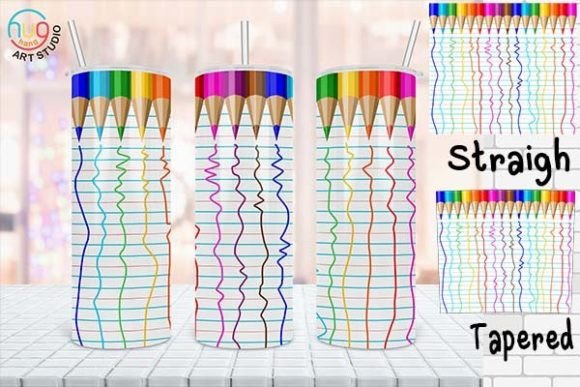 Paper Colored Pencils 20oz Tumbler PNG Designs: A Creative Digital Resource for Teachers & DIY Crafters