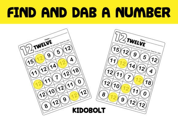 PreK Dab a Dot Number Worksheet - 12