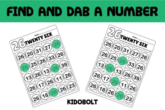 PreK Dab a Dot Number Worksheet - 26