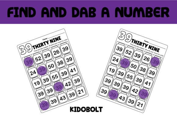 PreK Dab a Dot Number Worksheet - 39