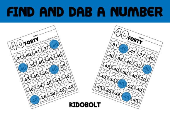 PreK Dab a Dot Number Worksheet - 40