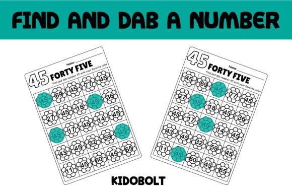 PreK Dab a Dot Number Worksheet - 45