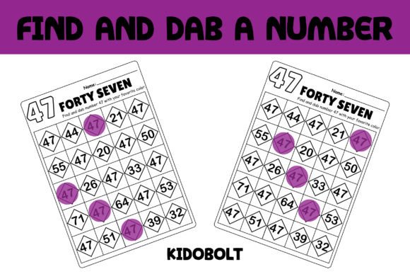 PreK Dab a Dot Number Worksheet - 47