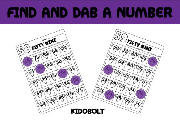 PreK Dab a Dot Number Worksheet - 59
