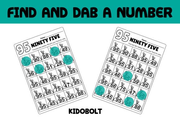 PreK Dab a Dot Number Worksheet - 95