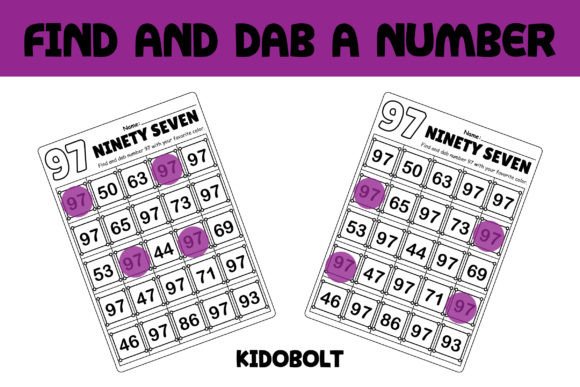 PreK Dab a Dot Number Worksheet - 97
