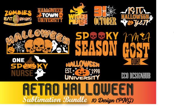 Retro Halloween Sublimation Bundle: Creative, Versatile & Print-Ready